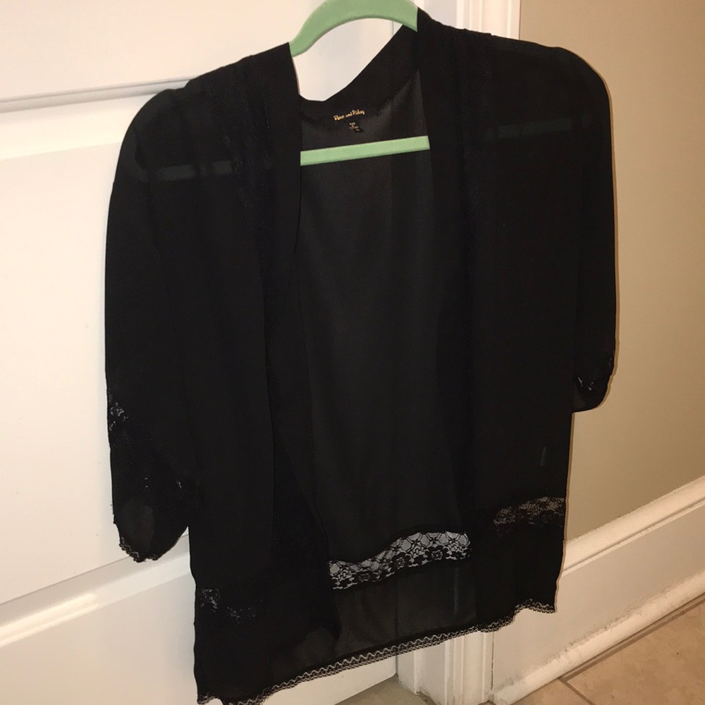 Black Shaw with lace